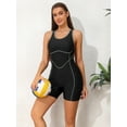 thumbnail image 4 of Charmo Womens Color Blocked One Piecec Swimsuits Boyleg Unitard Swimwear with Pockets, 4 of 9