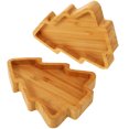 thumbnail image 2 of Miangastore 2pcs Christmas Tree Snack Tray Bamboo Fruit Serving Plate Appetizer Serving Plate Sauce Dish, 2 of 9