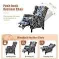 thumbnail image 4 of Fabric Push Back Recliner Chair, Tina's Home Wide Arm Wingback Wood Leg Living Room Theater Floral, 4 of 7