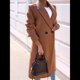 thumbnail image 4 of Abrigos Largos de Lana para Mujer, Gabardina, Blazer Cruzado, Abrigo, Otoño e Invierno Caqui Oscuro L, 4 of 8
