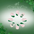 thumbnail image 6 of WEGFTDUOP St Patrick's Day Short Green Glitter Press-On Nails, 24pcs Manicure Set, 6 of 9