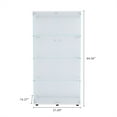 thumbnail image 3 of Holaki 64.56"H 4-Shelf 2 Doors Glass Display Cabinet with LED Light, Lockable Curio Cabinet Collection Multi Lighted Display Case, Floor-Standing Glass Bookshelf for Home Living Room Office (White), 3 of 9