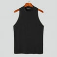 thumbnail image 3 of INCERUN Men's Sleeveless Vest Slim Fit Solid Color Half-collar Gym Tops, 3 of 4