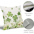thumbnail image 4 of St. Patricks Day Pillow Covers 18x18 Inch Set of 2 Shamrock St Patricks Day Outdoor Throw Pillow Covers Rustic Spring Floral Decorative Pillowcases Cushion Covers for Couch, 4 of 6