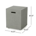 thumbnail image 2 of Light Grey Magnesium Oxide Tank Holder Side Table - 16.25" x 16.25" Modern Patio & Living Room Table - Durable, Lightweight Concrete-Like Design, No Assembly Needed, 2 of 11