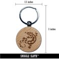 thumbnail image 2 of Southwestern Style Tribal Gecko Lizard Round Keychain Charm Tag - Engraved Wood, 2 of 6