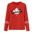 thumbnail image 4 of Bainana Long Sleeve Graphic T Shirt For Women Letter Print Crew Neck Canada Day Celebration Tops Comfortable Casual Ladies Festival Partywear Top Red Size Xl, 4 of 4