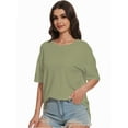 thumbnail image 6 of Women's Crew Neck Short Sleeve T-Shirts - Summer Casual Tee Tops, Lightweight Comfort Fit, 6 of 6