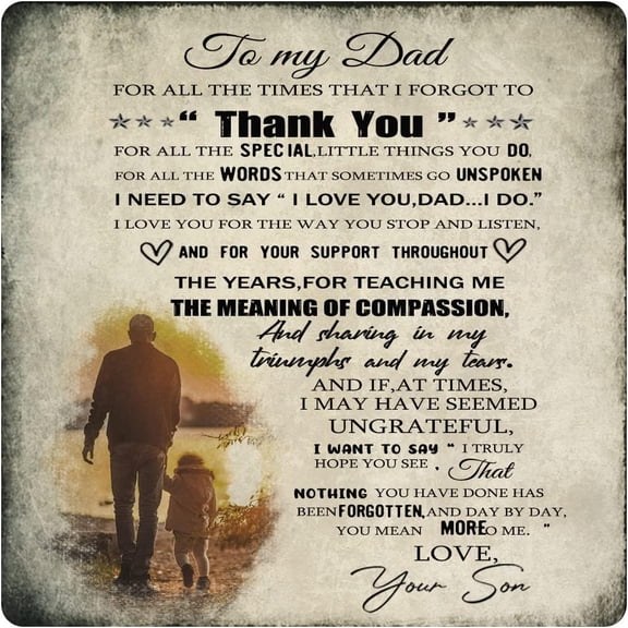to My Dad from Son Metal Tin Sign,Birthday Gifts for Dad,Dad Gifts for Father, from Son,Inspirational Quote Sign for Home Office Bedroom Vintage Wall Sign for Dad 12x12 Inches