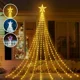 thumbnail image 2 of Guirnalda de luces navideñas en forma de cascada con estrella decorativa, adornos para árboles de Navidad para el hogar 2024, Navidad Natal, Año Nuevo 2025, 2 of 5