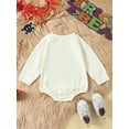 thumbnail image 3 of LMLYSoH Infant Baby Halloween Sweatshirt Jumpsuit Round Neck Long Sleeve LetteStarGhost Print Romper Toddler Clothes, 3 of 9