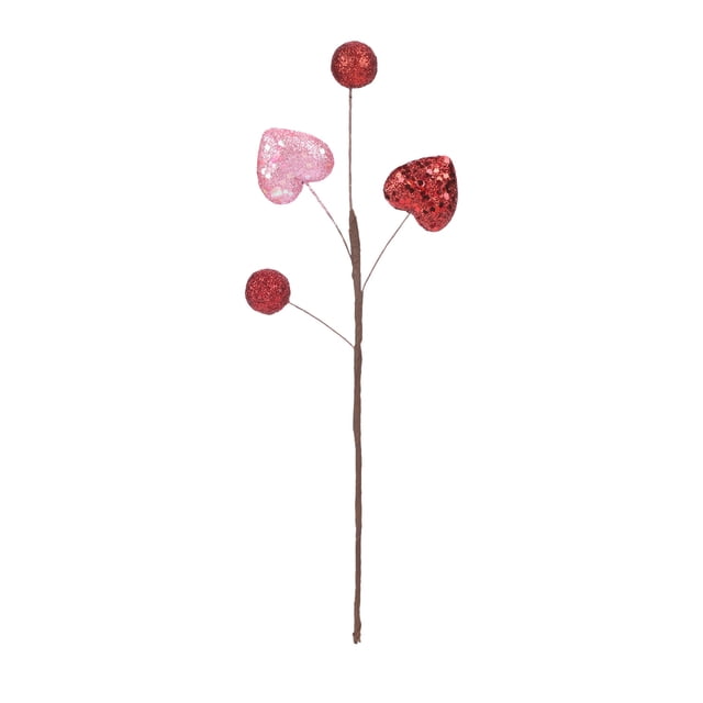 Decoraciones para San Valentín: Bayas rojas en forma de corazón, esquejes florales artificiales para el hogar, la oficina, la boda, el aniversario, la fiesta, ideas de regalos románticos.