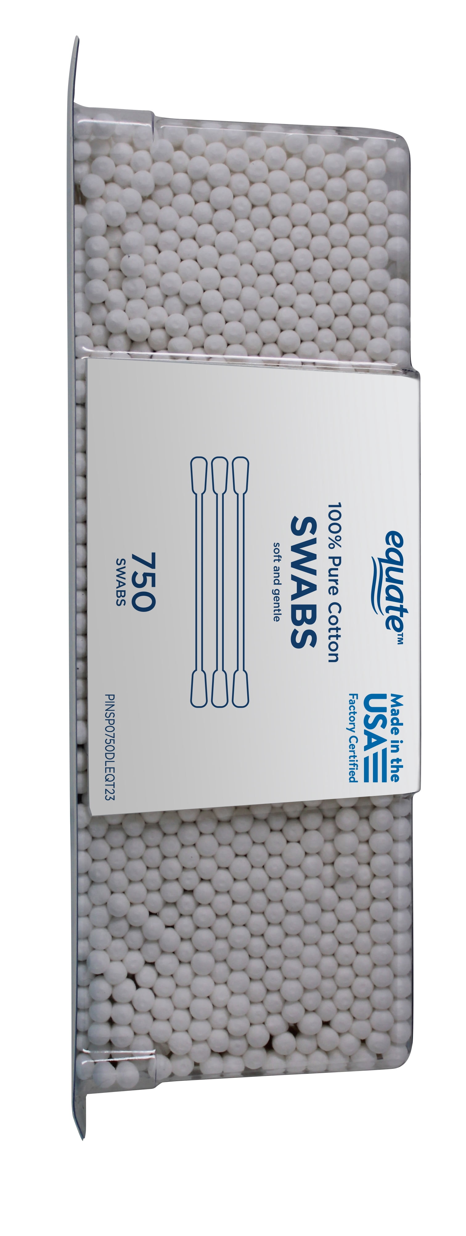 (2 pack) Equate 100% Pure Cotton Swabs, 750 Count