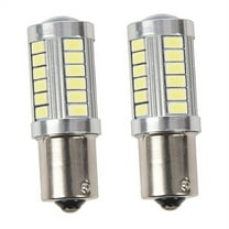 2X BA15S 12V White LED Sidelight Indicator Car Light Bulb 1156 P21W Silver 33-LED