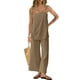 thumbnail image 2 of Conjunto de pantalones Yanekop de 2 piezas de lino, trajes de verano para mujer, 2 of 4