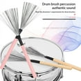 thumbnail image 4 of Toystoory Paquete de 2 cepillos de tambor palo de cajón de acero de alto carbono multicolor suministros de instrumentos profesionales cepillos Accesorios para instrumentos musicales Blanco, 4 of 6