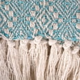thumbnail image 6 of Contemporary Home Living Aqua Blue and White Diamond Knitted Fringed Throw Blanket 50" x 60", 6 of 6