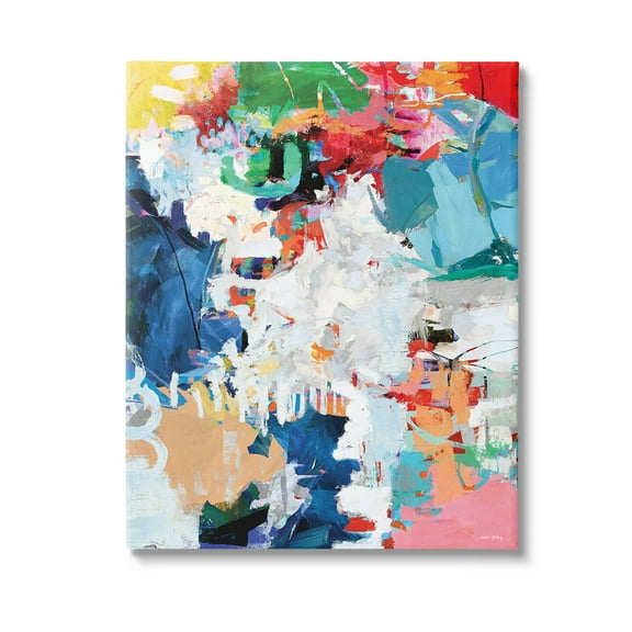Stupell Industries Varied Expressive Collage Abstract Painting Gallery Wrapped Canvas Art Print Wall Art, 16 x 20