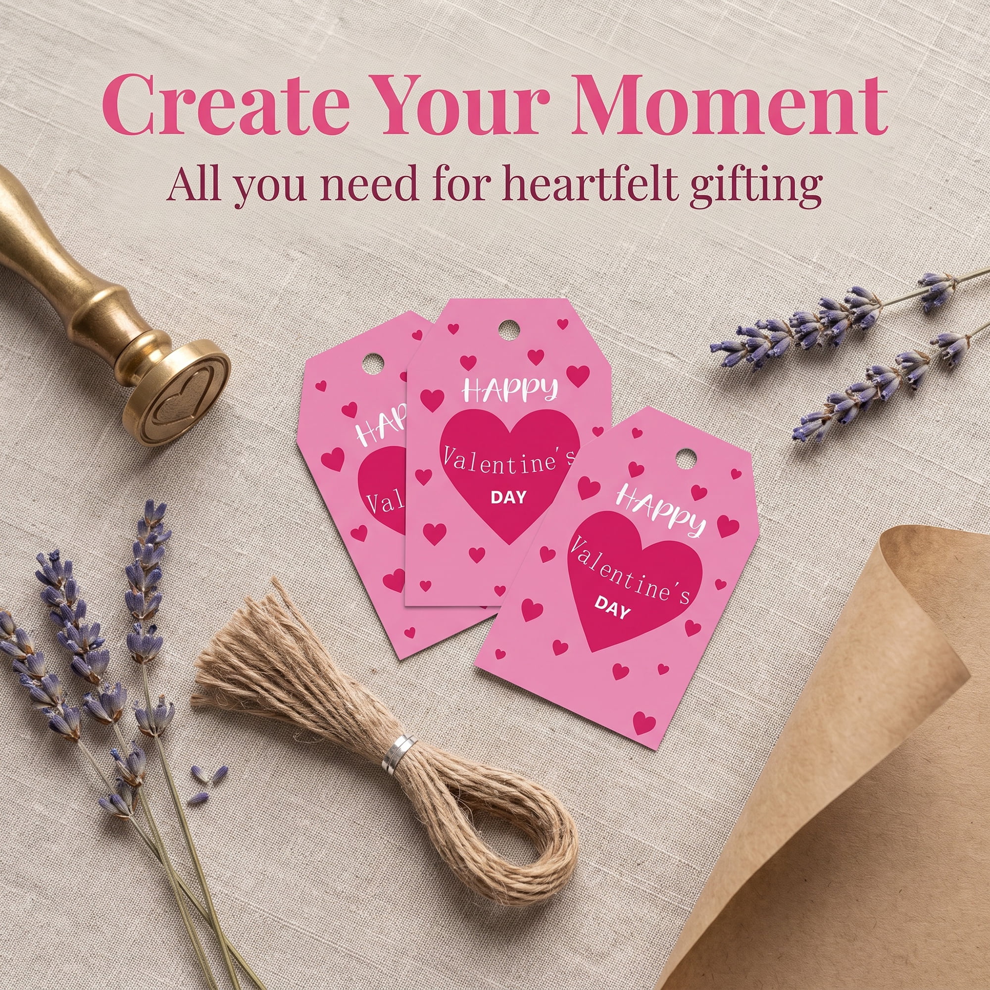Unique Bargains Gift Tags with Twine for Present Wrapping and Crafting Big Heart 2" x 3.1"