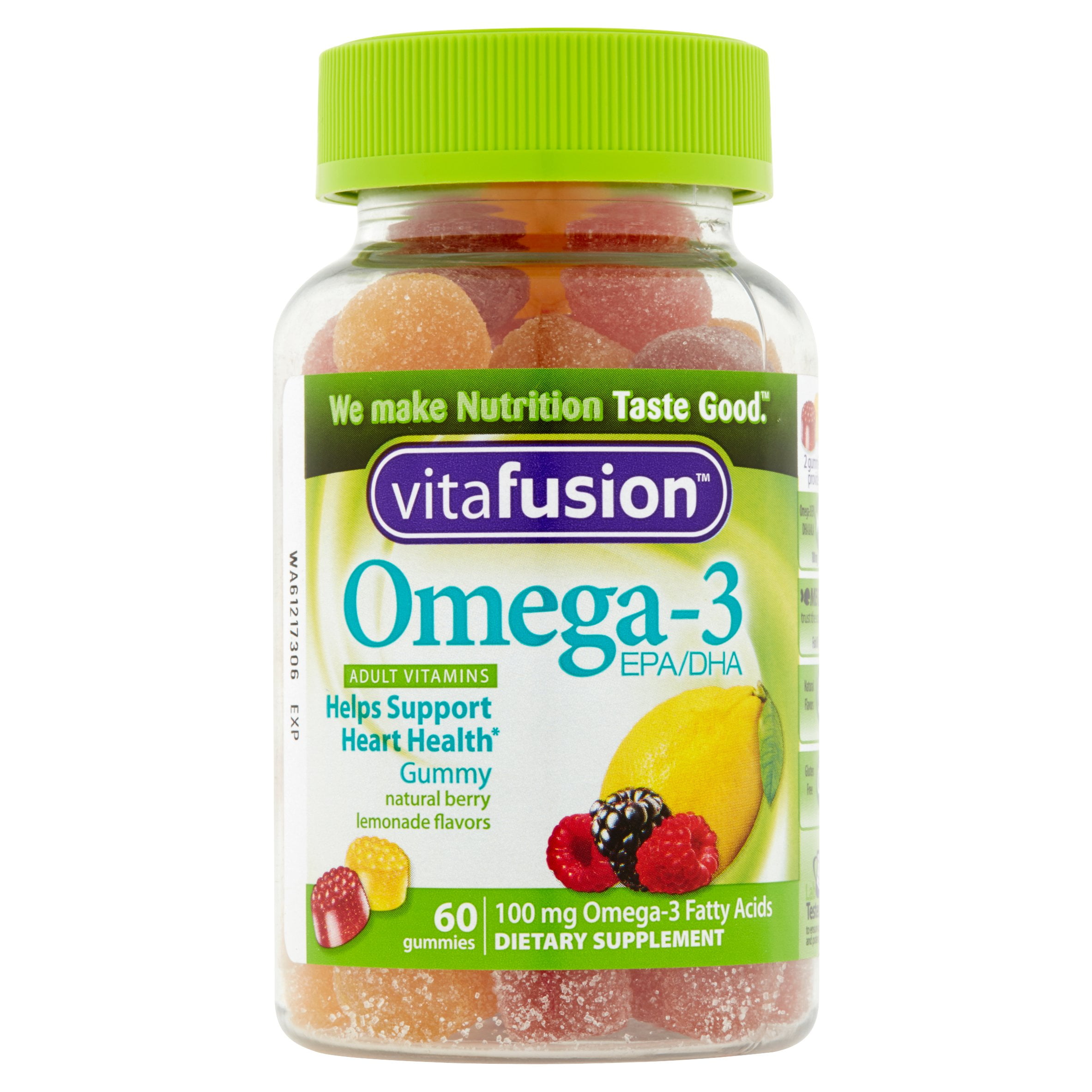 Vitafusion Heart Health Omega-3 EPA + DHA Gummies, Berry ...