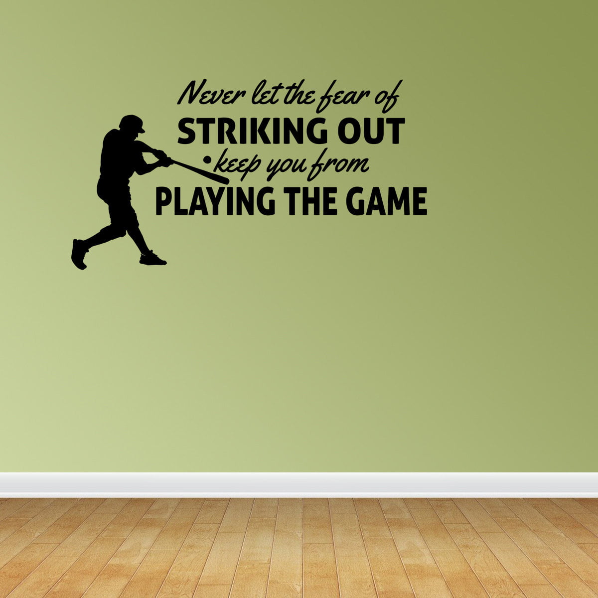 STRIKING OUT Vinyl Lettering Wall Saying Decor Decal