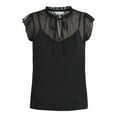 thumbnail image 5 of Time and Tru Women's Flutter Sleeve Blouse with Cami, XS-XXXL, 5 of 5