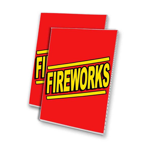 Fireworks (24" X 36") 4mm Corrugated Plastic Panel, Graphics Applied To 1 Side (Pk of 2)
