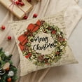 thumbnail image 1 of Decoraciones navideñas, funda de almohada de lino de 45 x 45 cm, ideal para decoración navideña, ideal para sofás y el hogar., 1 of 6
