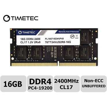 Timetec Hynix IC 16GB DDR4 2400MHz PC4-19200 Non ECC Unbuffered 1.2V CL17 2Rx8 Dual Rank 260 Pin SODIMM Laptop Notebook Computer Memory Ram Module Upgrade(16GB)