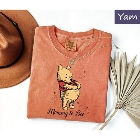 Comfort Colors Disney Pregnancy T-shirt, Mommy To Bee, Winnie The Pooh Maternity Shirt, Expecting Mom Gifts, Disney Funny Pregnant Mom Tee,Ivory color,size L
