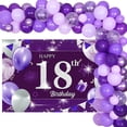 thumbnail image 1 of Purple 18th Birthday Decorations for Girls - Balloon Garland Kit Purple with 5 x 3 ft Happy 18th Birthday Backdrop, Confetti Balloons for 18 Year Old Birthday Party Supplies, 1 of 2