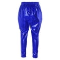 thumbnail image 3 of YONGHS Kids Girls Shiny Metallic Hip Hop Street Dance Harem Pants Trouser Navy Blue 17-18, 3 of 7