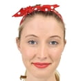 thumbnail image 2 of Women's Retro Vintage Versatile Neckerchief Head Scarf Hair Tie Sash Scrunchie, Polka Dot Red, 2 of 3