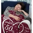 thumbnail image 4 of 50th Birthday Gifts For Women Blanket 50" X 60", Happy 50th Birthday Decorations, 50 Year Old Birthday Gift Ideas, Fifty 1972 Birthday Gifts For Women, Best Gifts For Women Turning 50 Blankets, 4 of 6