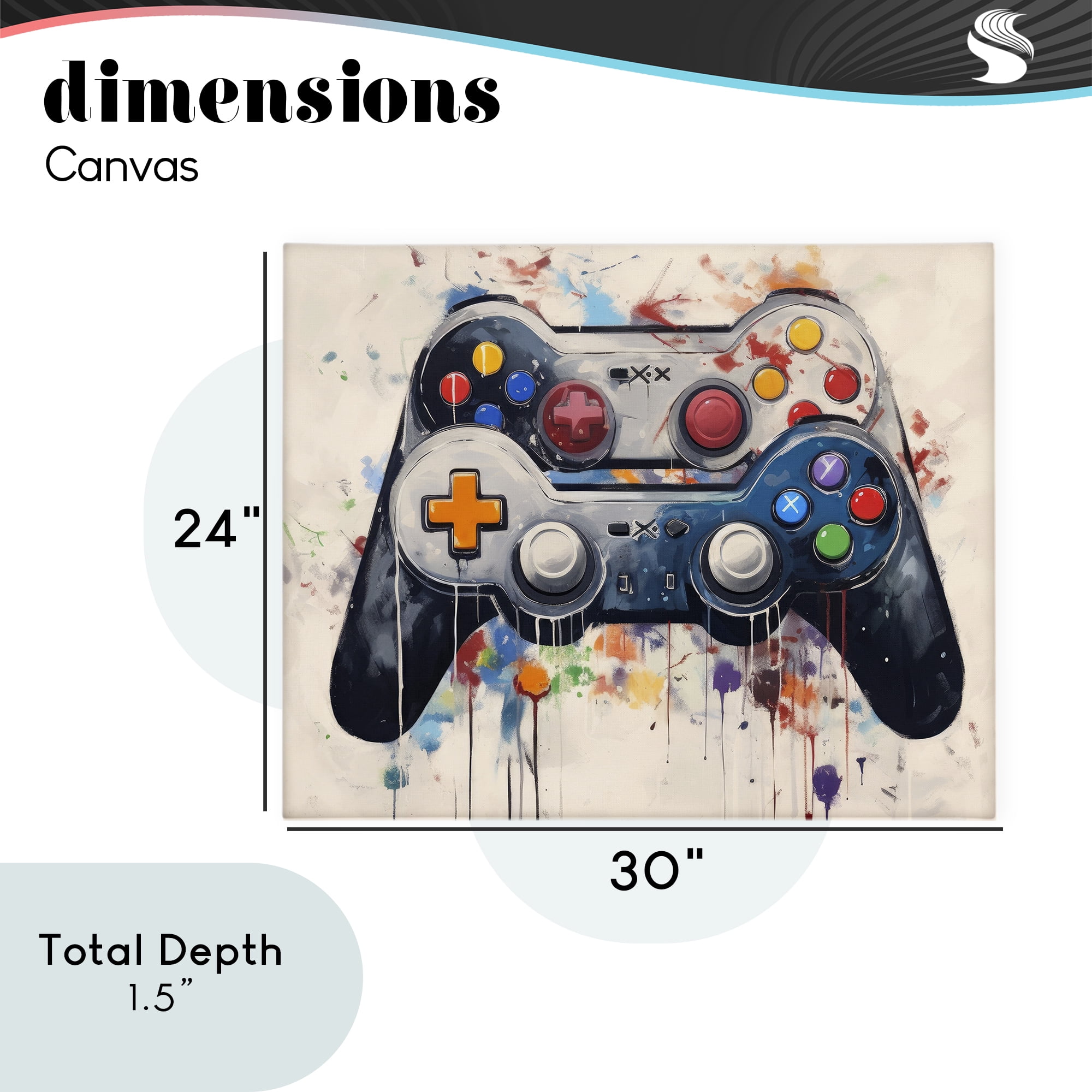 Stupell Industries Joystick Journeys Controller Duo Canvas Wall Art, design by Lazar Studio