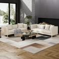 thumbnail image 5 of M optimized 78"W Faux Leather Sofa Couch, Modern 3 Seater Sofa Couch with Deep Seats, 2 Throw Pillows and Wood Legs, for Small Space, Living Room, Bedroom, Apartment, Home Office, 5 of 9