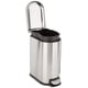 thumbnail image 1 of Bote de basura pequeño en forma de D con tapa y pedal de cierre suave para baño, recámara, sala de estar, oficina, resistente a manchas, 10 l / 2.6 galones, plateado, 1 of 2
