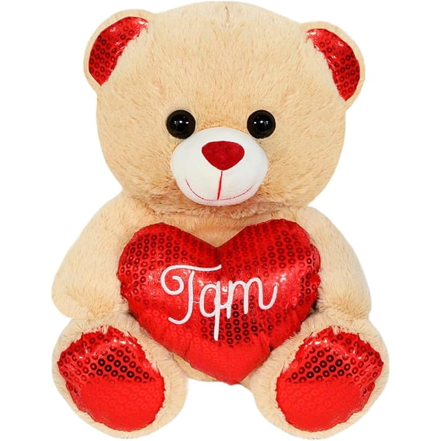 PELUCHERIA| Oso Vale CREAM TQM 30cm. Osito de Peluche con corazón