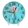 thumbnail image 2 of Reloj de pared con flores rústicas en Mason - Reloj de pared silencioso de 10 pulgadas que no hace tictac - Estilo rústico retro campestre decorativo para sala de estar, cocina, hogar, baño y, 2 of 7