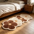thumbnail image 5 of JWZZYD Scalloped Floral Plush Bathroom Runner Rug, 63"x19.68" Soft Absorbent Non Slip Floor Mat, Washable Flower Pattern Carpet for Bathroom, Bedroom, Entryway & Home Flooring Decor(Brown, 1 Pack), 5 of 7