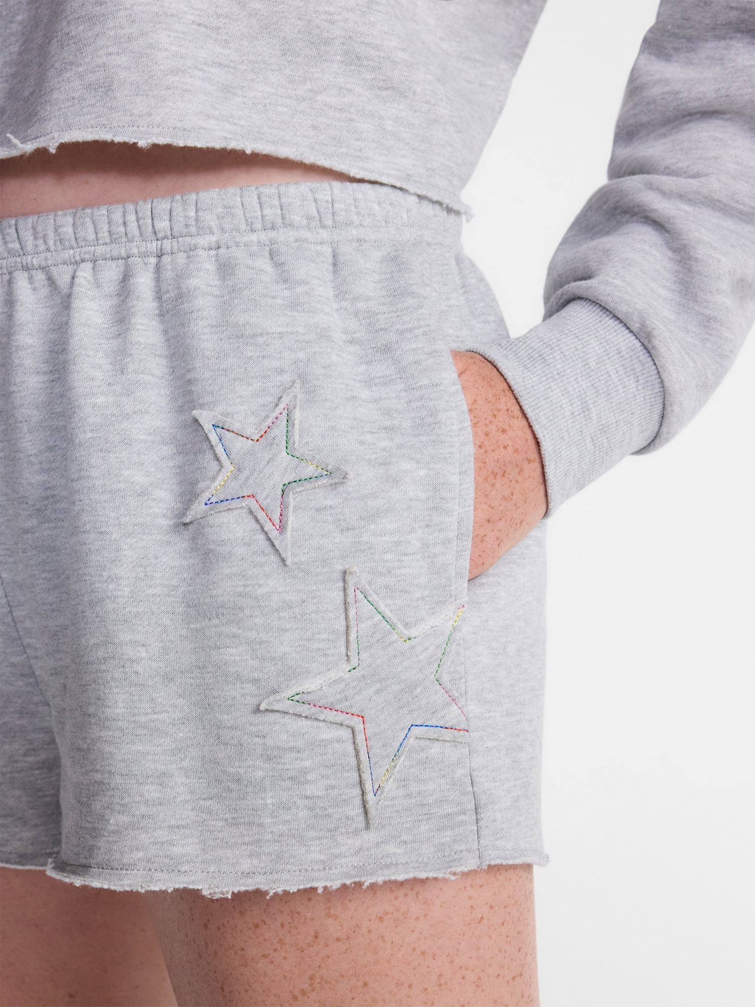 No Boundaries Pride French Terry Graphic Shorts, 2'' Inseam, Women's XXS-XXL