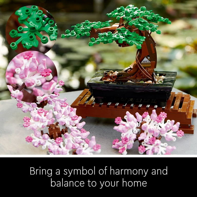 LEGO Icons Bonsai Tree with Cherry Blossom Flowers, DIY Plant