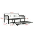 thumbnail image 3 of Twin Size Metal Daybed Frame with Trundle, Day Beds with Pullout Trundle, Platform Sofa Bed with Metal Slat Support for Living Room Guest Room,No Box Spring Needed, Black, 3 of 8