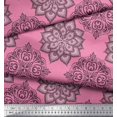 thumbnail image 3 of Soimoi Velvet Fabric Floral Mandala Fabric Prints By Yard 58 Inch Wide, 3 of 3