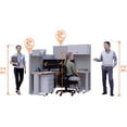 thumbnail image 3 of Cubicles.com L Shaped Workstation 2 pack Inline, 5x5 Powered Premium Office Cubicle |Modular Desk with Panels, Storage & Steel Frame, Medium Tone Desk White Paint, Self-Assembly, 3 of 11