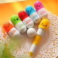 thumbnail image 1 of Lot de 6 Stylos à Bille Rétractables avec Design Vitamin et Pill avec Émotion de Dessin Animé Mignon, Stylo Coloré 2.5ml, 1 of 6