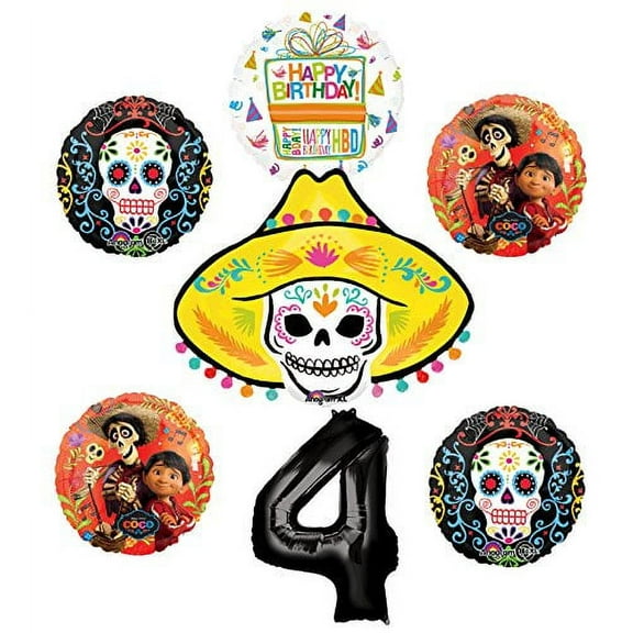 Coco Party Supplies 4th Birthday Balloon Bouquet Decorations