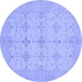 thumbnail image 1 of Ahgly Company Indoor Round Abstract Blue Modern Area Rugs, 6' Round, 1 of 4