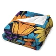 thumbnail image 2 of Sunflower Flower Blanket Fuzzy Fleece Cozy Plush Bed Couch Traveling Camping Lightweight Blanket 50"x60", 2 of 8