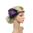 thumbnail image 3 of 1920s Headpiece Feather Flapper Headband Great Gatsby Headdress Vintage, 3 of 3